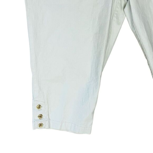 NEW Dockers Ivory Capri Cropped Maroon/Belted Pants Truly Slimming Stretchy 14 - Picture 4 of 15